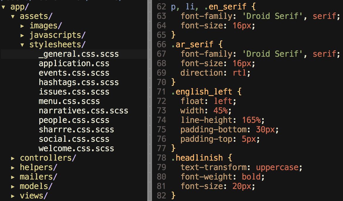 Bilingual code example